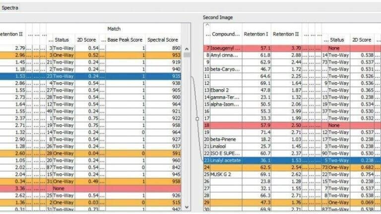 Figure 2 - The Matched Markers Tab reports the marker blobs used to determine the alignment.
